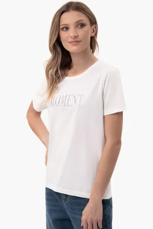 Volcano Bawełniany t-shirt z printem, Comfort Fit, T-MOMENTS