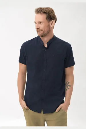 Volcano Koszula ze stójką, Slim Fit, C-IBERO
