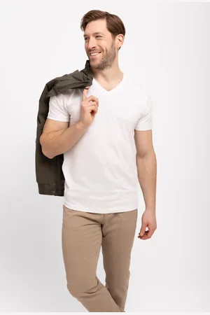 Volcano T-shirt z dekoltem w serek T-SLIT