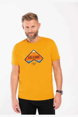 Volcano T-shirt z printem, Comfort Fit, T