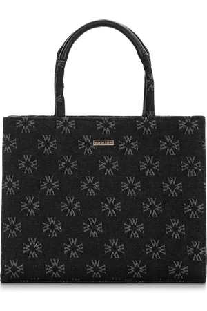 Wittchen Torebka kuferek dżinsowa w monogram czarna