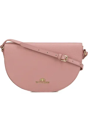 Wittchen Damska saddle bag z groszkowanej skóry różowa