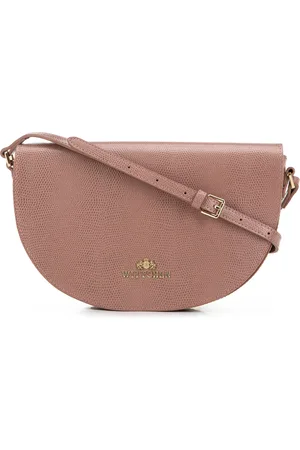 Wittchen Damska saddle bag ze skóry o fakturze lizard różowa