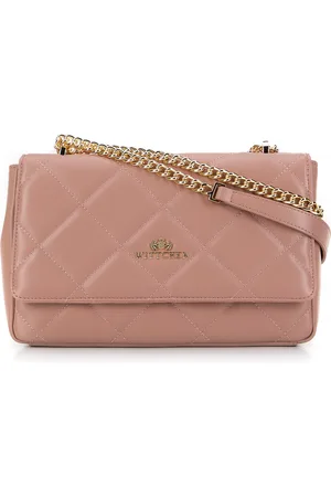 Wittchen Damska torebka crossbody skórzana w romby różowa