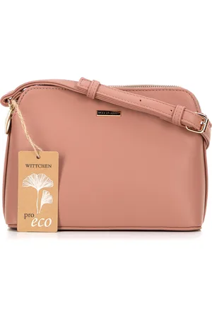 Wittchen Damska crossbody z ekoskóry dwukomorowa różowa