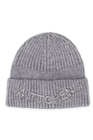 Wittchen Czapka zimowa z haftowanym logo szara