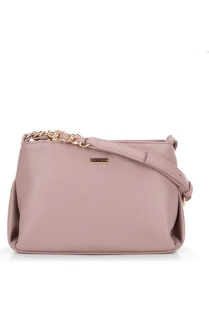 Wittchen Damska crossbody ze skóry ekologicznej z łańcuszkiem różowa