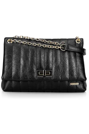 Wittchen Damska crossbody z ekoskóry dwukomorowa duża czarna