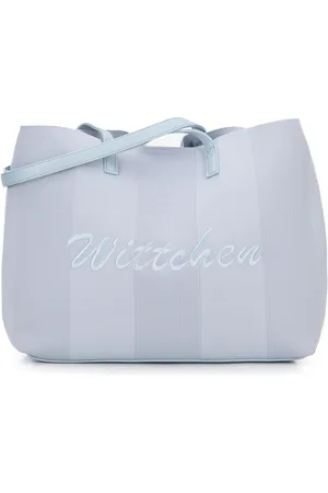 Wittchen Duża torebka shopper z elementami ekoskóry niebieska