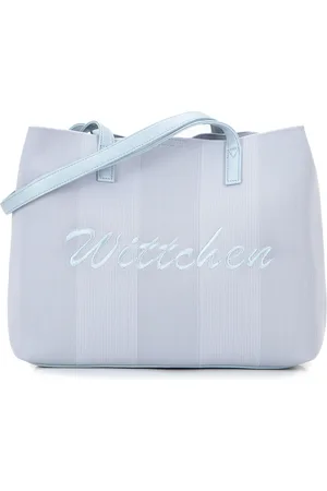 Wittchen Torebka shopperka z elementami ekoskóry niebieska