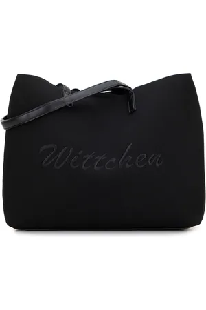 Wittchen Duża torebka shopper z elementami ekoskóry czarna