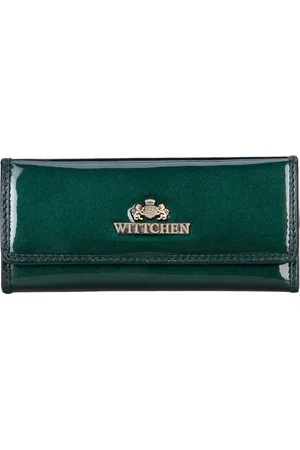 Wittchen Etui na klucze ze skóry lakierowanej zielone