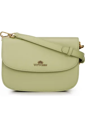 Wittchen Damska crossbody ze skóry naturalnej zielona