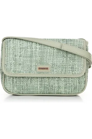 Wittchen Pleciona crossbody z klapą mała zielona