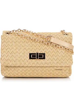 Wittchen Damska crossbody z plecionki na łańcuszku beżowo - złota