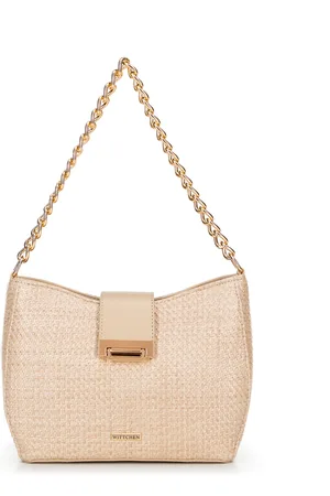 Wittchen Damska torebka crossbody pleciona beżowa