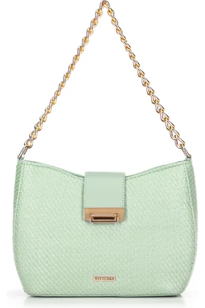 Wittchen Damska torebka crossbody pleciona zielona