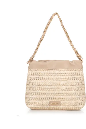 Wittchen Pleciona torebka crossbody z łańcuszkami beżowa