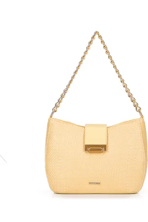 Wittchen Damska torebka crossbody pleciona żółta