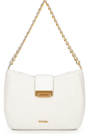 Wittchen Damska torebka crossbody pleciona kremowa