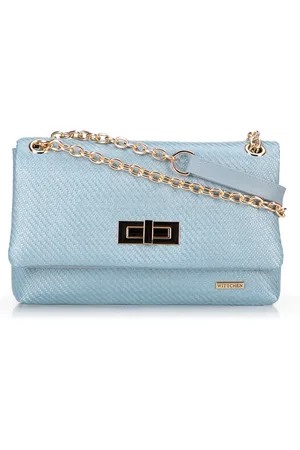 Wittchen Damska crossbody z plecionki na łańcuszku niebieska