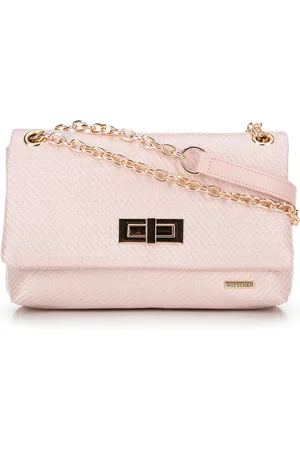 Wittchen Damska crossbody z plecionki na łańcuszku różowa