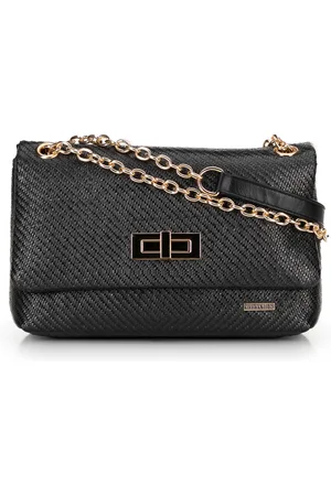 Wittchen Damska crossbody z plecionki na łańcuszku czarna