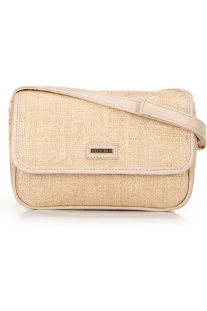 Wittchen Pleciona crossbody z klapą mała beżowa