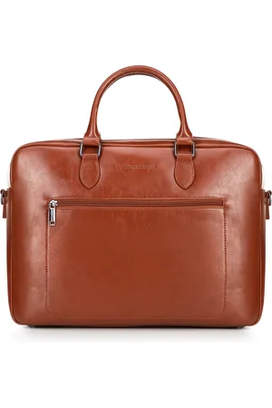 Wittchen Męska torba na laptopa 16” z imitacji skóry brązowa
