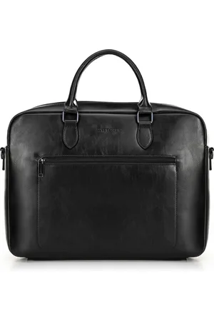 Wittchen Męska torba na laptopa 16” z imitacji skóry czarna