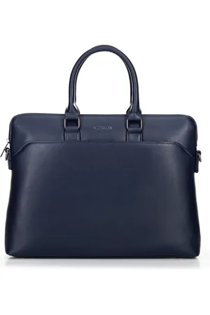 Wittchen Torba na laptopa 16” z imitacji skóry granatowa