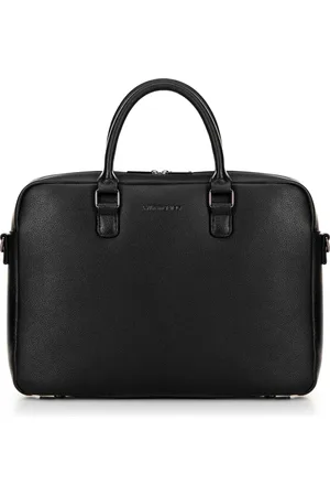 Wittchen Męska torba na laptopa 16" z imitacji skóry czarna