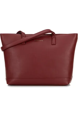 Wittchen Damska torba na laptopa 15,6" z imitacji skóry bordowa