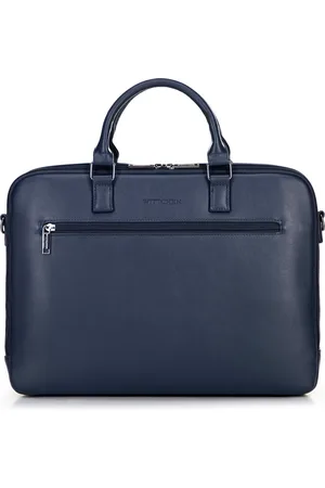 Wittchen Męska torba na laptopa 16” z imitacji skóry granatowa