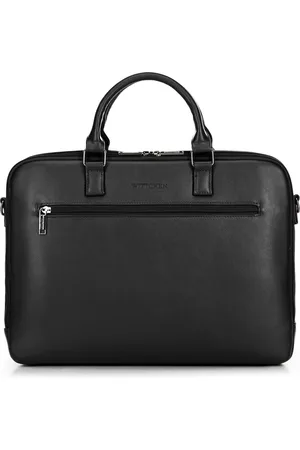 Wittchen Męska torba na laptopa 16” z imitacji skóry czarna