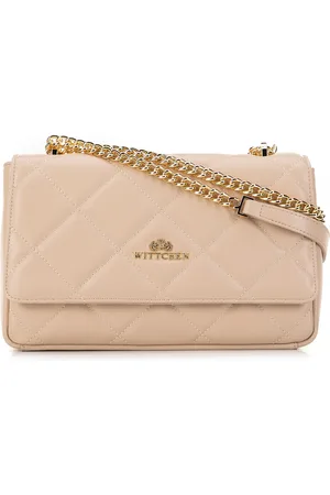 Wittchen Damska torebka crossbody skórzana w romby beżowa