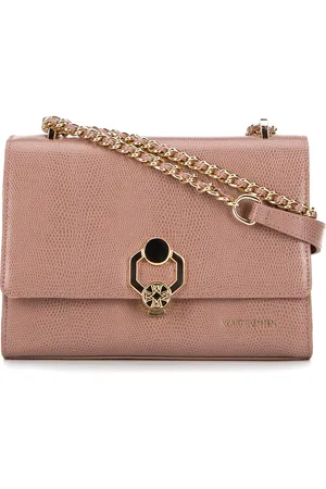 Wittchen Damska crossbody ze skóry lizard z ozdobną klamrą różowa