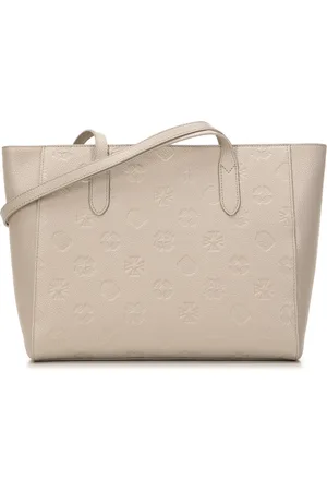 Wittchen Torebka shopperka ze skóry w monogram beżowa