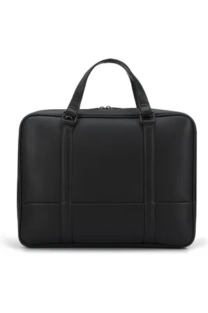 Wittchen Torba na laptopa 15,6” z ekoskóry o dwóch fakturach dwukomorowa czarna