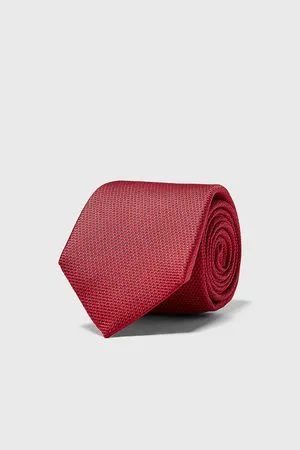 Zara Szeroki krawat z tkaniny strukturalnej