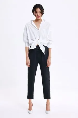 Zara Buttoned trousers with side stripes