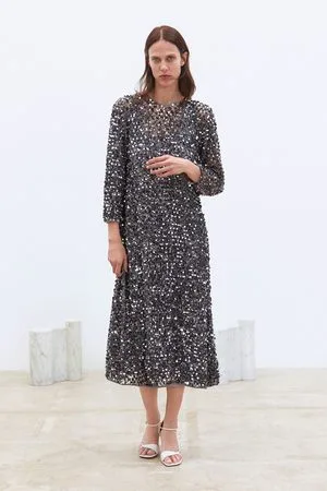Zara Sukienka z siateczki z cekinami z limitowanej edycji