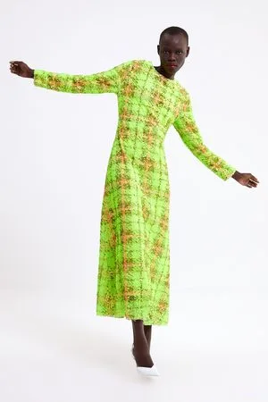 Zara Sukienka w kratę z cekinami z limitowanej edycji