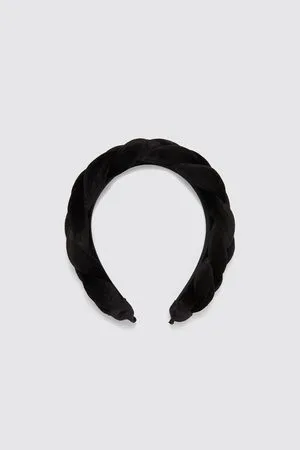 Zara Aksamitna opaska na włosy z ozdobną plecionką